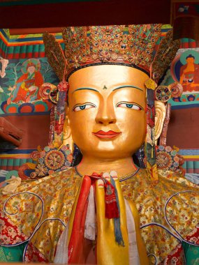 Maitreya Buddha heykeli, Tingmosgang, Ladakh, Jammu ve Kashmir, Hindistan 