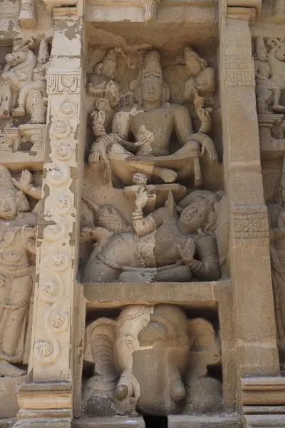 stock image Kailasanatha temple , Dravidian temple architecture , Pallava period 7th - 9th century , district Kanchipuram , state Tamil Nadu , India