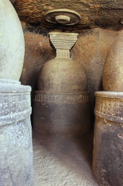 Bhaja Mağaraları 'nın Stupa' sı, Malavli yakınlarında, Pune İlçesi, Maharashtra, Hindistan, Asya
