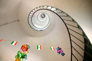 Yuvarlak merdiven, Kollam, Kerala, Hindistan 