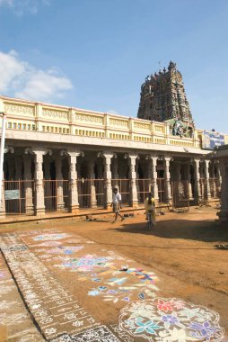 Karaikudi yakınlarında Nattarasankottai 'deki Tanrıça Kannathal tapınağı, Tamil Nadu, Hindistan 