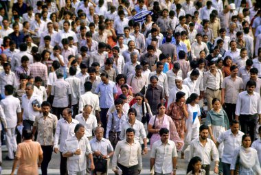 Kalabalığın hava manzarası, Mumbai Bombay, maharashtra, Hindistan