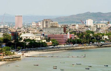 Charni Yolu 'nun Chowpatty manzarası, Bombay şimdi Mumbai, Maharashtra, Hindistan 