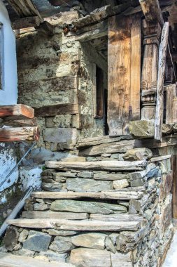 Yerel ev, Mukhba köyü, Harsil, Uttarakhand, Hindistan, Asya 