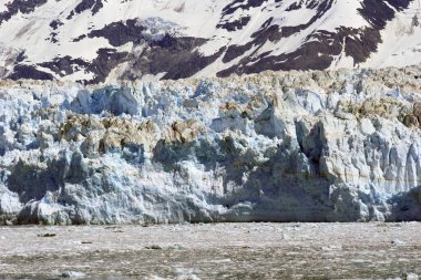 Icebergs with Hubbard glacier and Saint Elias mountain; the longest tidewater glacier in Alaska; Saint Elias  national park ; disenchantment bay ; Alaska ; U.S.A. United States of America clipart