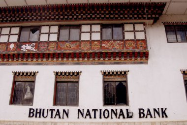 Başkent Thimpu 'daki Butan Ulusal Bankası Binası Bhutan Kraliyet Valisi