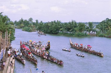 Haripad Subramanya Tapınağı için Tekne Yarışı, Yılan Yarışı, Peyipad Jalostavam, Payipad, Kerala, Hindistan 