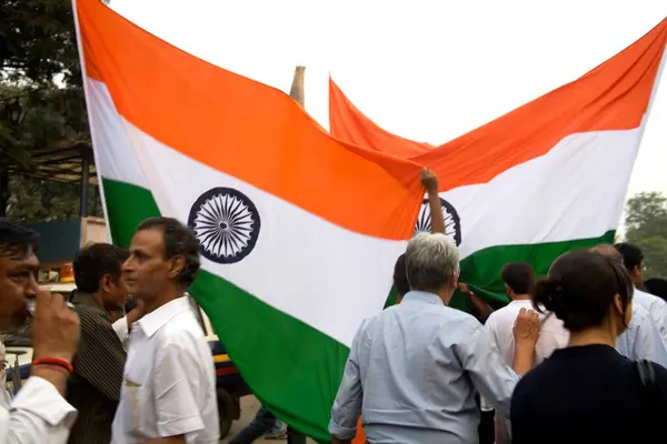 stock image 3rd December, people near Gateway of India protesting against terror attacks on 26th November 2008 in Bombay Mumbai, Maharashtra, India    