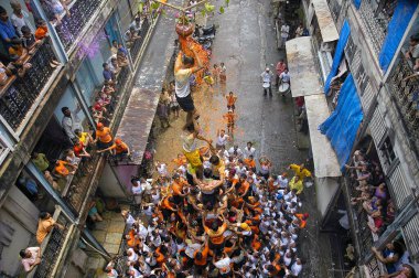 Dahi handi, Janmashtami janmashtmi gokul ashtami govinda festivali, Mumbai, Maharashtra, Hindistan 