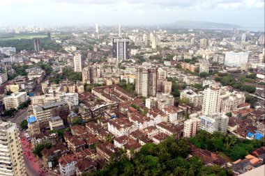 Mumbai Central, Bombay Mumbai, Maharashtra ve Hindistan 'ın havadan görüntüsü.