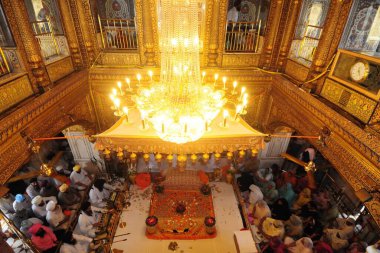 Harimandir Sahib, Amritsar, Punjab, Hindistan, Asya 'nın iç görünümü