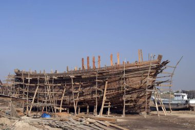 Mandvi, Kutch, Gujarat, Hindistan 'da gemi inşaatı 