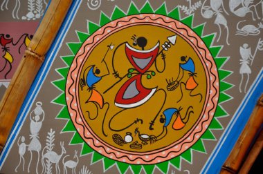 Warli Durga Puja Boyama Hindistan Asya Dekorasyonu