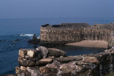 Side walls of Sindhudurg Fort, Malvan, Konkan, Maharashtra, India clipart