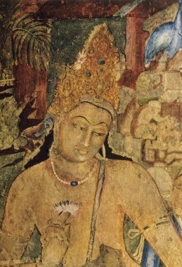 Ajanta Mağaraları 'nda minyatür resim, Aurangabad, Maharashtra, Hindistan