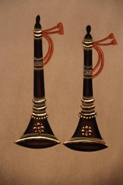 Miniature Painting On Paper Indian classical Musical Instrument Shehnai clipart