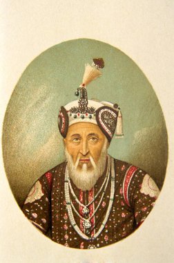 Babür İmparatoru Akbar Shah 'ın portresi, Hindistan 