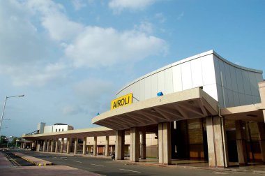 Main entrance of Airoli Railway Station , Navi Mumbai , Vashi , Bombay Mumbai , Maharashtra , India