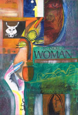 Kağıt kadın yüzünde akrilik renk, sanatçı: Arun K. Mishra