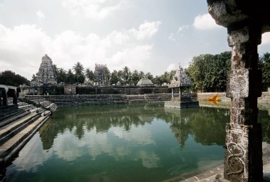 Sri gokilambal thirukameshwara Tapınağı Villianur, Pondicherry, Tamil Nadu, Hindistan 