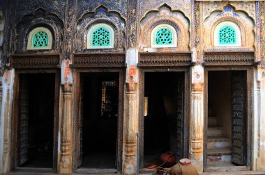 Doors of haveli ; Fatehpur Shekhavati ; Rajasthan ; India clipart
