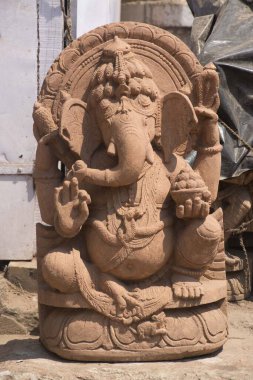 Ganesh heykeli, bedi hanuman tapınağı, puri, orissa hindistanı asia 