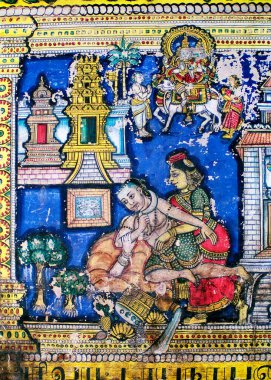 Thirunilagandar seventeenth century mural in Nataraj temple ceiling at Chidambaram, Tamil Nadu, India  clipart