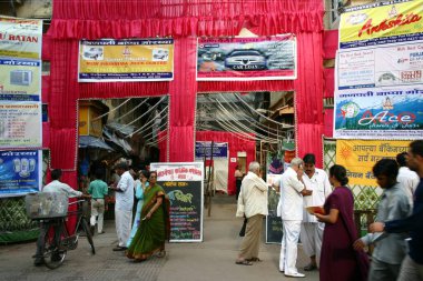 Sokak Sahnesi, Ganpati Festivali, Bora Bazar Caddesi, Bombay Mumbai, Maharashtra, Hindistan