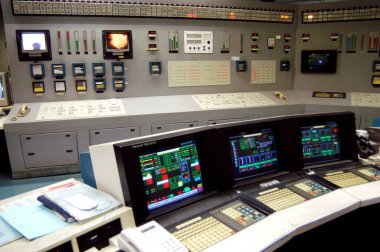 TATA Termal Santrali 'nin kontrol paneli, Trombay, Bombay şimdi Mumbai, Maharashtra, Hindistan