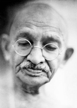 Mahatma Gandi 'nin portresi. Hindistan