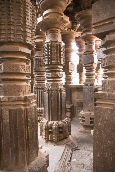 stock image Pillars of Swarg Mandap in Kopeshwar Shiva temple, Khidrapur, Dt Kolhapur, Maharashtra, India 