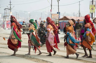 Hindistan 'daki Allahabad uttar Pradesh' te kumbh mela 'da Hindu rahip. 