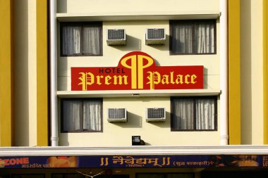 Building front of Hotel Prem Palace , Ujjain , Madhya Pradesh , India clipart