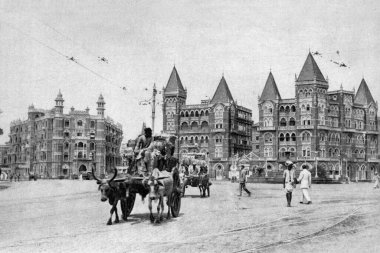 Hotel Majestic & Waterloo Mansions Mumbai maharashtra India 'nın eski klasik fotoğrafı. 