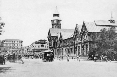 Crawford Pazarı 'nın eski bir fotoğrafı Mumbai maharashtra Hindistan 