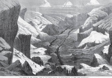 Gangoutrie Gangotri 'den, Uttaranchal' dan, Hindistan 'dan Büyük Rudru Himaleh Buzulu' na Genel Bakış