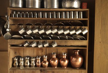 Mutfak aletleri, Pastanga, Sikkim, Hindistan 