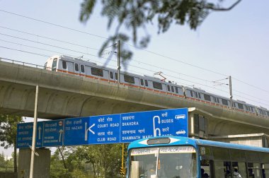 Metro Rail, Near Tishajari, Delhi, India clipart