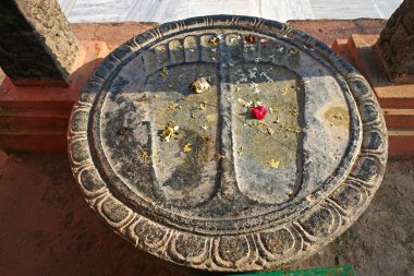 Kutsal ayak izleri; UNESCO Dünya Mirası Mahabodhi Tapınağı; Bodhgaya; Bihar; Hindistan