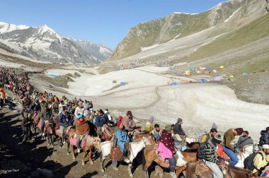 Pilgrim, amarnath yatra, jammu Kashmir, Hindistan, Asya 
