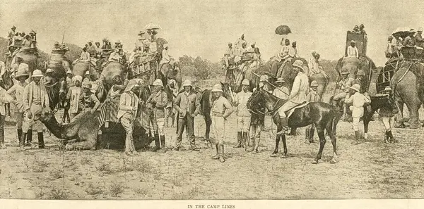 stock image Military and munity mutiny views in camp lines, India 