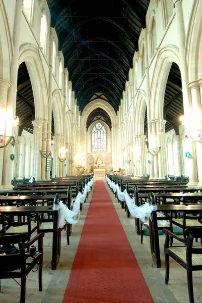 stock image Christmas celebration at Gloria Church formed in 1795, Byculla, Bombay now Mumbai, Maharashtra, India 