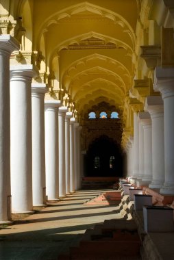 Thirumalai Naicker Sarayı Madurai Tamilnadu Hindistan Sütunları 