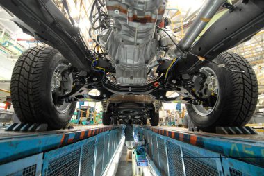 Mahindra arabalarının üretimi, Nasik, Maharashtra, Hindistan 9-9-2009 