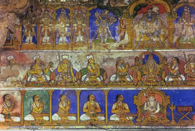 Wall painting, ranganathaswamy temple, srirangam, Tamil nadu, india, asia clipart
