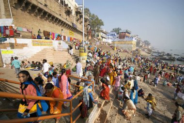 Manmandir ghat, Varanasi, Uttar Pradesh, Hindistan halkı 