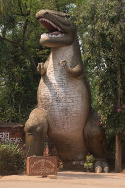 Dinozor heykeli, nandankanan zooloji parkı, orissa, Asya, Hindistan 