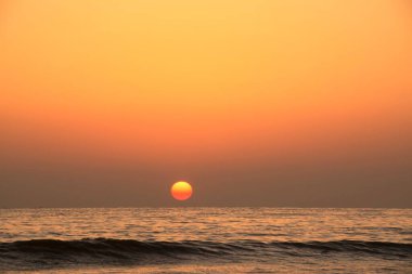 Günbatımı Juhu Sahili, Mumbai, Maharashtra, Hindistan, Asya 