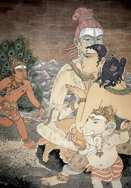 Ganesha, shiva ile dans, sanatçı S. Rajam, hindu inancı, hinduizm, sanat, himalaya akademi sanatı