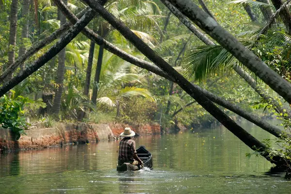 stock image Boating in backwater, Kerala, India 